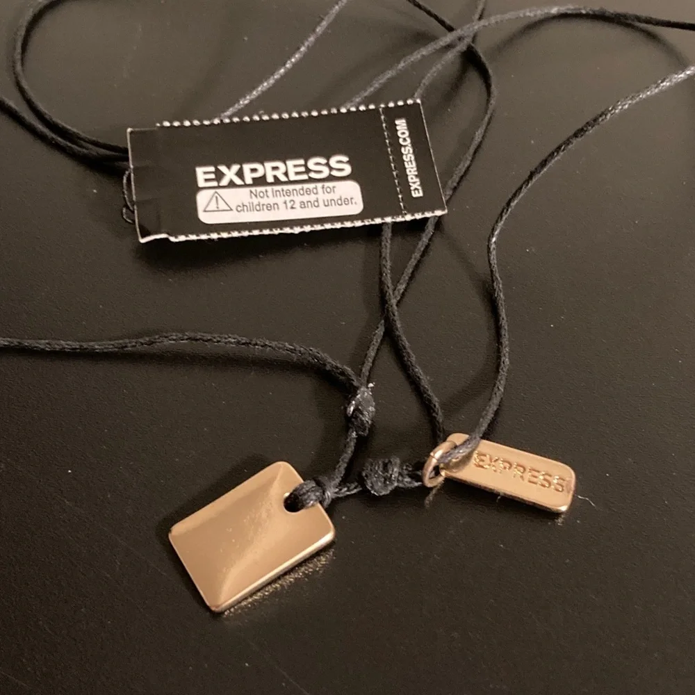 Express Black Necklace with Gold Tags - Picture 2 of 2